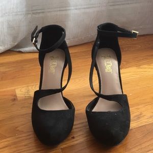 Black ankle strap heel